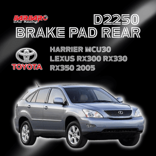 Barbaro Brake Pad D2250 Rear for Toyota Harrier MCU30 Lexus RX300 RX330 RX350 2005