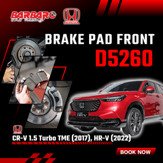 Barbaro Brake Pad D5260 Front for Honda CR-V 1.5 Turbo TME (2017), HR-V (2022)