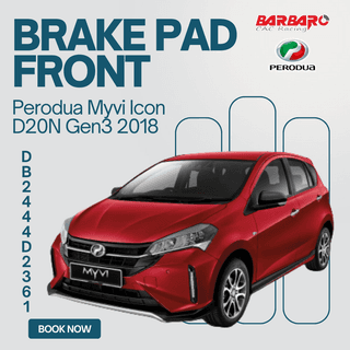 Barbaro Brake Pad DB2444D2361 Front for Perodua Myvi Icon D20N Gen3 2018