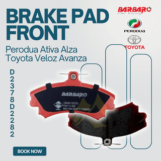 Barbaro Brake Pad D2378D2282 Front for Perodua Ativa Alza Toyota Veloz Avanza