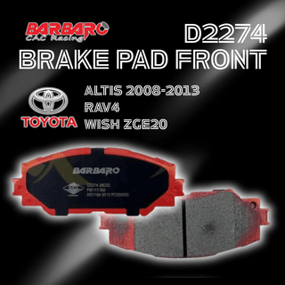Barbaro Brake Pad D2274 Front for Toyota Altis 2008-2013 Rav4 Wish ZGE20