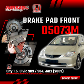 Barbaro Brake Pad D5073M Front for Honda City 1.5, Civic SR3 / S04, Jazz (2003)