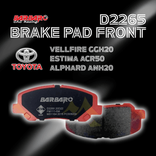 Barbaro Brake Pad D2265 Front for Toyota Vellfire GGH20 Estima ACR50 Alphard ANH20