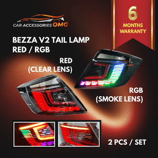 Perodua Bezza 2016 Onwards Red / RGB Dragon Scale Tail Lamp Tail Light With Signal Running