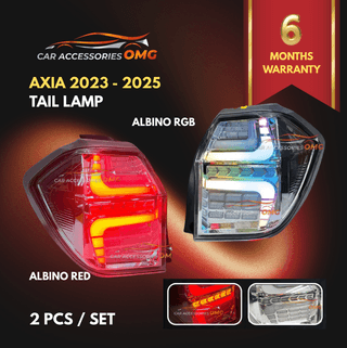 Perodua Axia 2023 - 2025 LED Tail Lamp Tail Light DRL Daylight Taillamp Design Dynamic With Running Signal (Albino)