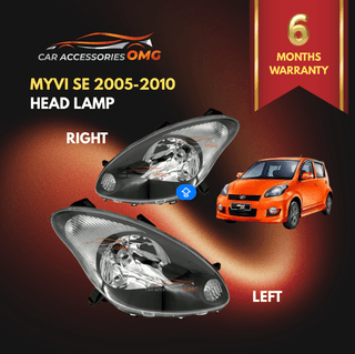 Perodua Myvi Se / Se2 2005 - 2010 Head Lamp lampu Depan (Black) (1PC)