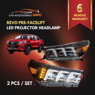 Toyota Hilux Revo 2019 - 2023 Pre-Facelift Led Projector Headlamp Headlight Lampu Depan