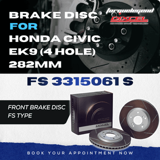 (HONDA CIVIC EK9 (4 HOLE) 282MM DIXCEL BRAKE DISC FS TYPE
