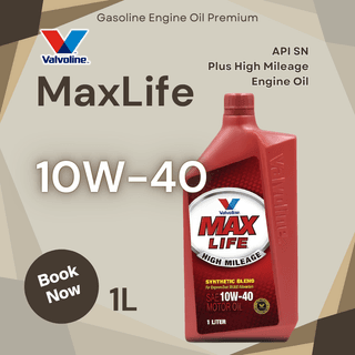 Valvoline MaxLife 10W-40 API SN Plus High Mileage Engine Oil 1L
