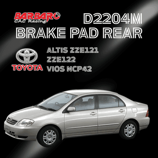 Barbaro D2204M Brake Pad Rear Toyota Altis ZZE121 ZZE122 Vios NCP42