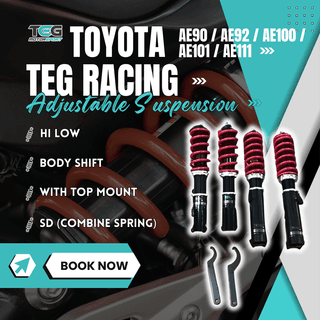 Toyota AE90,92,100,AE101,AE111 TEG RACING Adjustable Suspension (SD) Hi Low Body Shift W/Top Mount