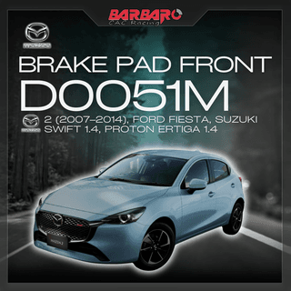 Barbaro D0051M Brake Pad Front Mazda 2 2007β2014 Ford Fiesta Suzuki Swift 1.4 Proton Ertiga 1.4