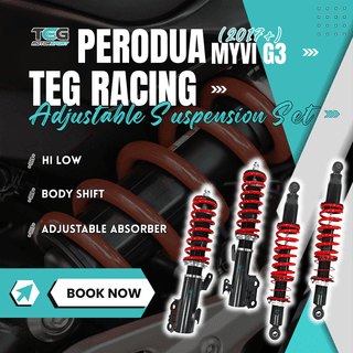 Myvi G3 17β TEG RACING Adjustable suspension set (SD) Hi Low Body Shift Adjustable Absorber PERODUA