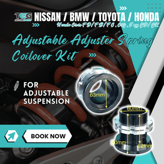Adjustable Adjuster Spring CoilOver Kit (1pc) Honda Civic FD/FB/FC/City/GD/GK/Nissan/BMW/Toyota Adjustable Suspension