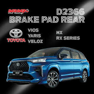 Barbaro D2366 Brake Pad Rear Toyota Vios Yaris Veloz NX RX Series