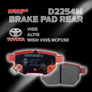 Barbaro D2254M Brake Pad Rear Toyota Vios Altis Wish Vios NCP150