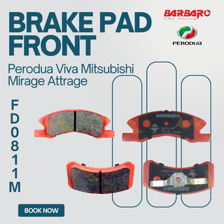 Barbaro FD0811M Brake Pad Front Perodua Viva Mitsubishi Mirage Attrage