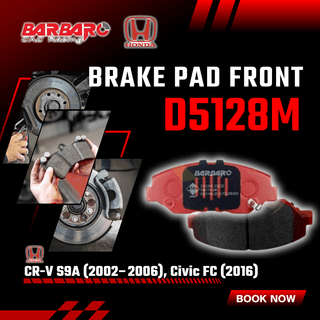 Barbaro D5128M Brake Pad Front Honda CR-V S9A 2002β2006 Civic FC 2016