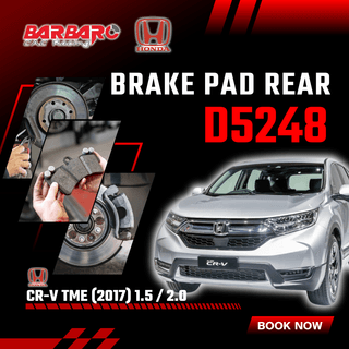 Barbaro D5248 Brake Pad Rear Honda CR-V TME 2017 1.5/2.0