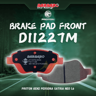 Barbaro D11227M Brake Pad Front Proton Gen2 Persona Satria Neo 1.6