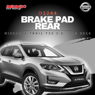 Barbaro D1244 Brake Pad Rear Nissan X-Trail T32 2.0/2.5 2014