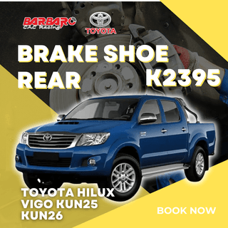 Barbaro K2395 Brake Shoe Rear Toyota Hilux Vigo KUN25 KUN26
