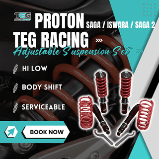 Proton Saga/Iswara/Saga2 TEG Racing Adjustable Suspension Set Hi Low Body Shift(Serviceable)